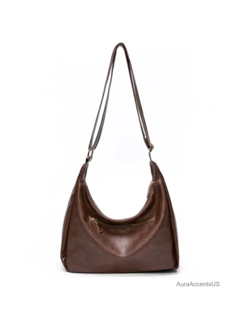 Women's Slouchy Hobo Bag Soft Vegan Leather Adjustable Crossbody Shoulder Purse